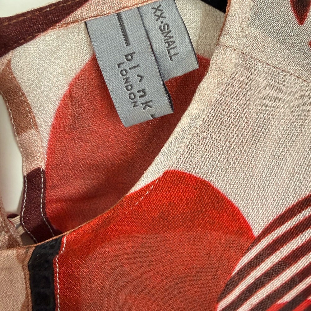 Anthropologie Bl-nk London Miranda Peasant Blouse in abstract print. Xxs. - Picture 5 of 7